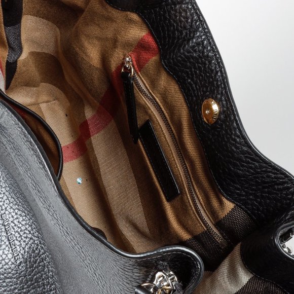 Burberry Maidstone Black Leather Tote - Picture 13 of 16